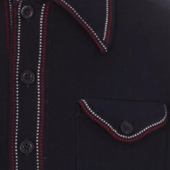 Crawdaddy Micro Dash LS Polo (Navy) -KDX Clothing Store madcap england crawdaddy ls polo cardigan navy 21 96538.1661262416 1