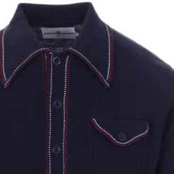 Crawdaddy Mod Micro Dash LS Polo Z -KDX Clothing Store madcap england crawdaddy ls polo cardigan navy 6 53537.1661262416 3