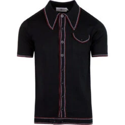 Crawdaddy Micro Dash Knit Polo (C) -KDX Clothing Store madcap england crawdaddy polo black 01 80650.1661274024 1