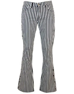 'Duke' - Retro 60s/70s Striped Flares By MADCAP BW -KDX Clothing Store madcap england duke flares blackwhite3 94541.1666957879