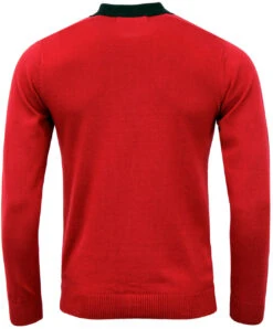 Everly 60s Mod Stripe Polo Cardigan -KDX Clothing Store madcap england everly polo red 3 87390.1661271249