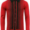 Everly 60s Mod Stripe Polo Cardigan 1 Everly 60s Mod Stripe Polo Cardigan -KDX Clothing Store madcap england everly polo red 4 27408.1661271246