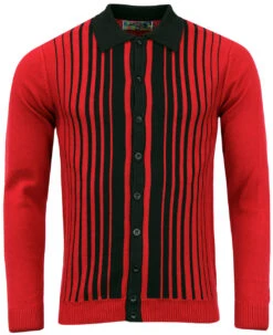 Everly 60s Mod Stripe Polo Cardigan