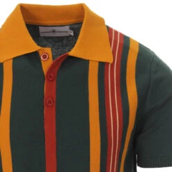 Farlowe Mod Stripe Knit Polo Top PP -KDX Clothing Store madcap england farlowe knitted polo green 2 80352.1661261214 1