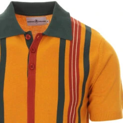 Farlowe Mod Stripe Knit Polo Top GO 27 Farlowe Mod Stripe Knit Polo Top GO -KDX Clothing Store madcap england farlowe knitted polo harvest gold 2 63418.1661261197 3