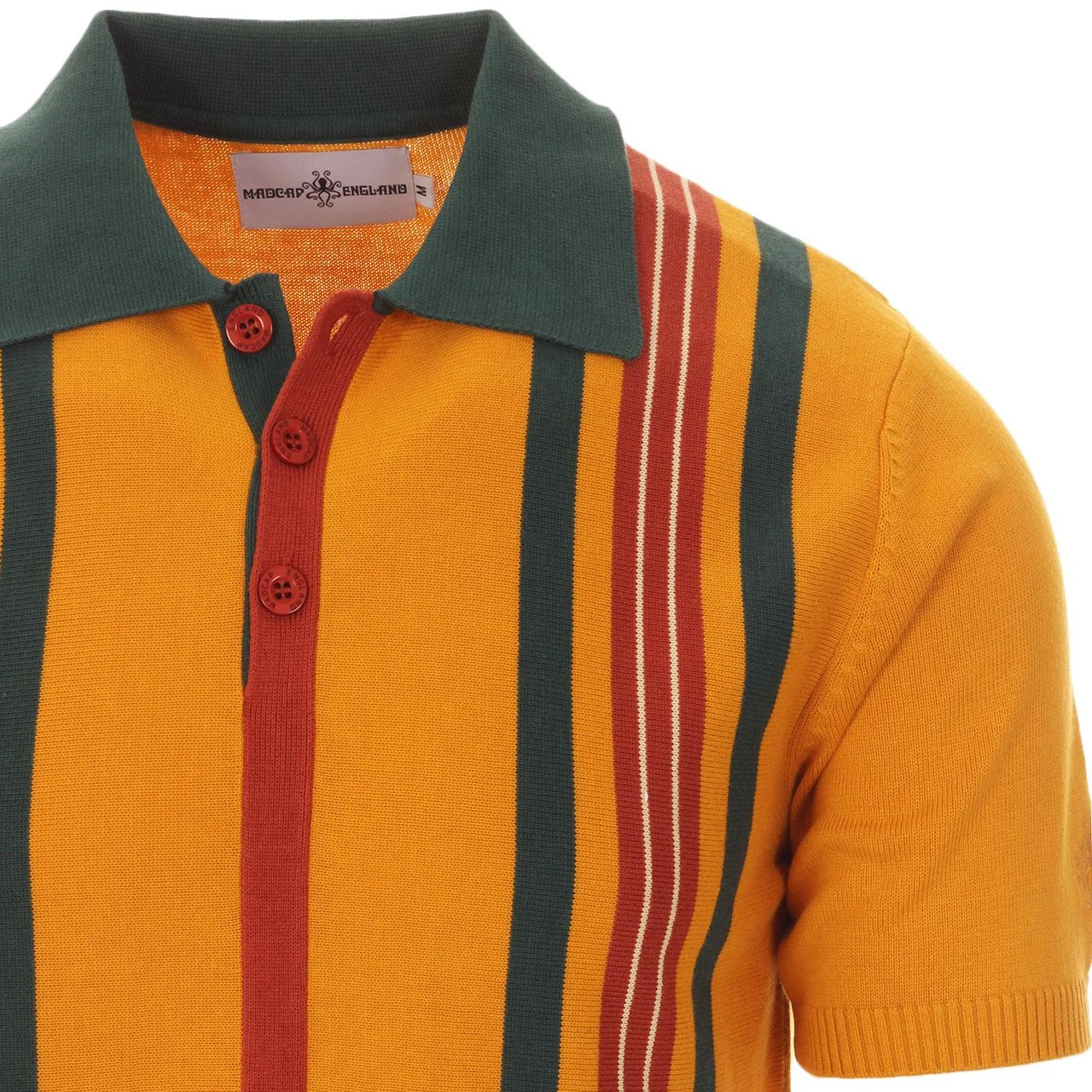 Farlowe Mod Stripe Knit Polo Top GO 8 Farlowe Mod Stripe Knit Polo Top GO - Image 7