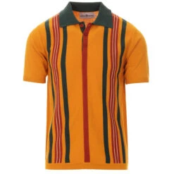 Farlowe Mod Stripe Knit Polo Top PP -KDX Clothing Store madcap england farlowe knitted polo harvest gold 3 83956.1661261195 1