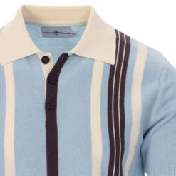 Farlowe Mod Stripe Knit Polo Top GO 32 Farlowe Mod Stripe Knit Polo Top GO -KDX Clothing Store madcap england farlowe knitted polo top winter sky 2 76132.1661261183 3