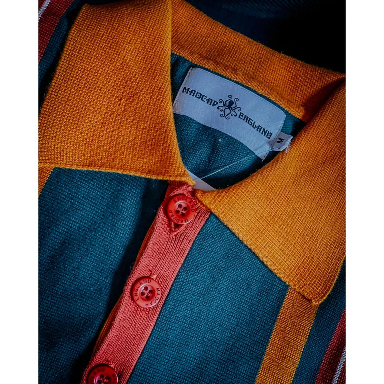 Farlowe Mod Stripe Knit Polo Top GO 9 Farlowe Mod Stripe Knit Polo Top GO - Image 8