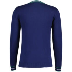 Fellini Pointelle Knit Tipped V-neck Jumper In Navy 19 Fellini Pointelle Knit Tipped V-neck Jumper In Navy -KDX Clothing Store madcap england fellini tipped v neck jumper navy mc1050 1 77268.1695997605