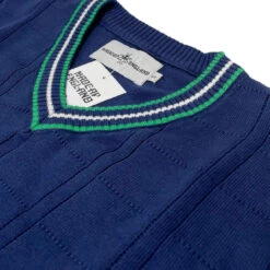 Fellini Pointelle Knit Tipped V-neck Jumper In Navy 17 Fellini Pointelle Knit Tipped V-neck Jumper In Navy -KDX Clothing Store madcap england fellini tipped v neck jumper navy mc1050 4 40272.1695997607