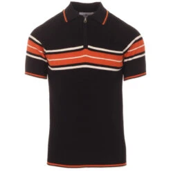 Fireball Mod Rib Zip Neck Polo (GG) 10 Fireball Mod Rib Zip Neck Polo (GG) -KDX Clothing Store madcap england fireball ribbed polo black 3 42567.1661263318