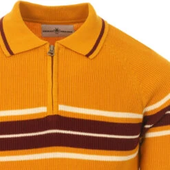 Fireball Mod Rib Zip Neck Polo (B) 12 Fireball Mod Rib Zip Neck Polo (B) -KDX Clothing Store madcap england fireball ribbed stripe polo gold 2 80837.1661264736 1