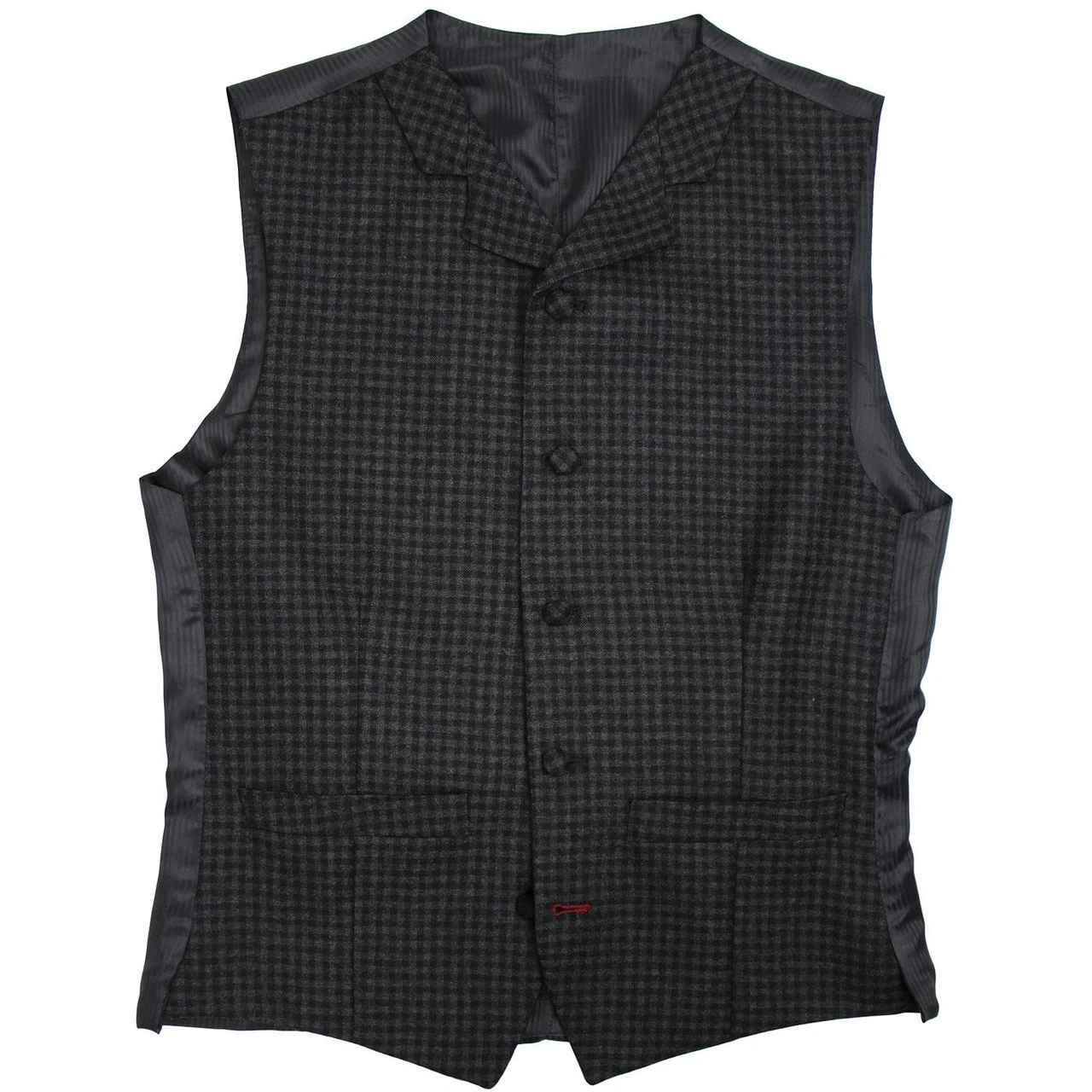 Gingham High Fasten Lapel Waistcoat 3 Gingham High Fasten Lapel Waistcoat