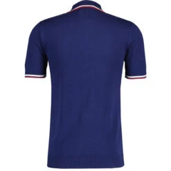 Cannon Mod Grid Check Big Collar Ring Zip Knitted Polo Navy -KDX Clothing Store madcap england grid knit ring zip short sleeve polo cardigan navy mc1070 11 88674.1693991832