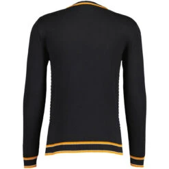 Hawkins Mod Jacquard Dash Front Jumper In Black