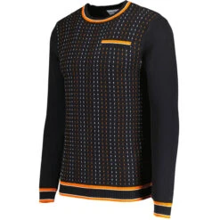 Hawkins Mod Jacquard Dash Front Jumper In Black 22 Hawkins Mod Jacquard Dash Front Jumper In Black -KDX Clothing Store madcap england hawkins jacquard dash jumper black 2 05837.1695997619