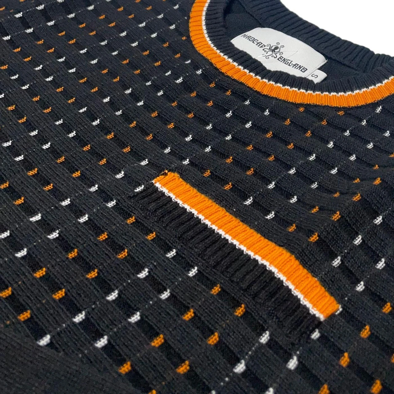 Hawkins Mod Jacquard Dash Front Jumper In Black 9 Hawkins Mod Jacquard Dash Front Jumper In Black - Image 7