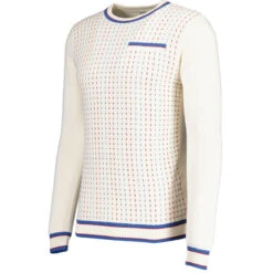 Hawkins Mod Jacquard Dash Front Jumper In Snow White -KDX Clothing Store madcap england hawkins jacquard dash jumper snow white 2 93820.1695997610 1