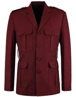 Mod Hopsack Safari Jacket BURGUNDY -KDX Clothing Store madcap england hopsack safari blazer bordo 5 09902.1661269295 1