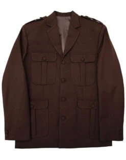 60s Mod Hopsack Safari Jacket BROWN -KDX Clothing Store madcap england hopsack safari blazer brown 3 43078.1661269285
