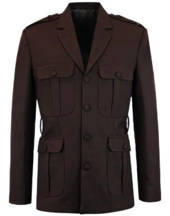 Mod Hopsack Safari Jacket BURGUNDY -KDX Clothing Store madcap england hopsack safari blazer brown 5 83134.1661269280 1