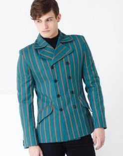 Howl Double Breasted Stripe Blazer -KDX Clothing Store madcap england howl blazer green2 65033.1661268827