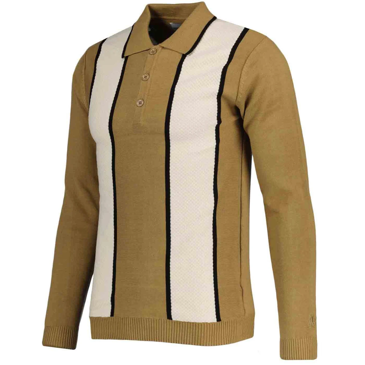 Junot Mod Waffle Stripe Knit Polo B 9 Junot Mod Waffle Stripe Knit Polo B - Image 7