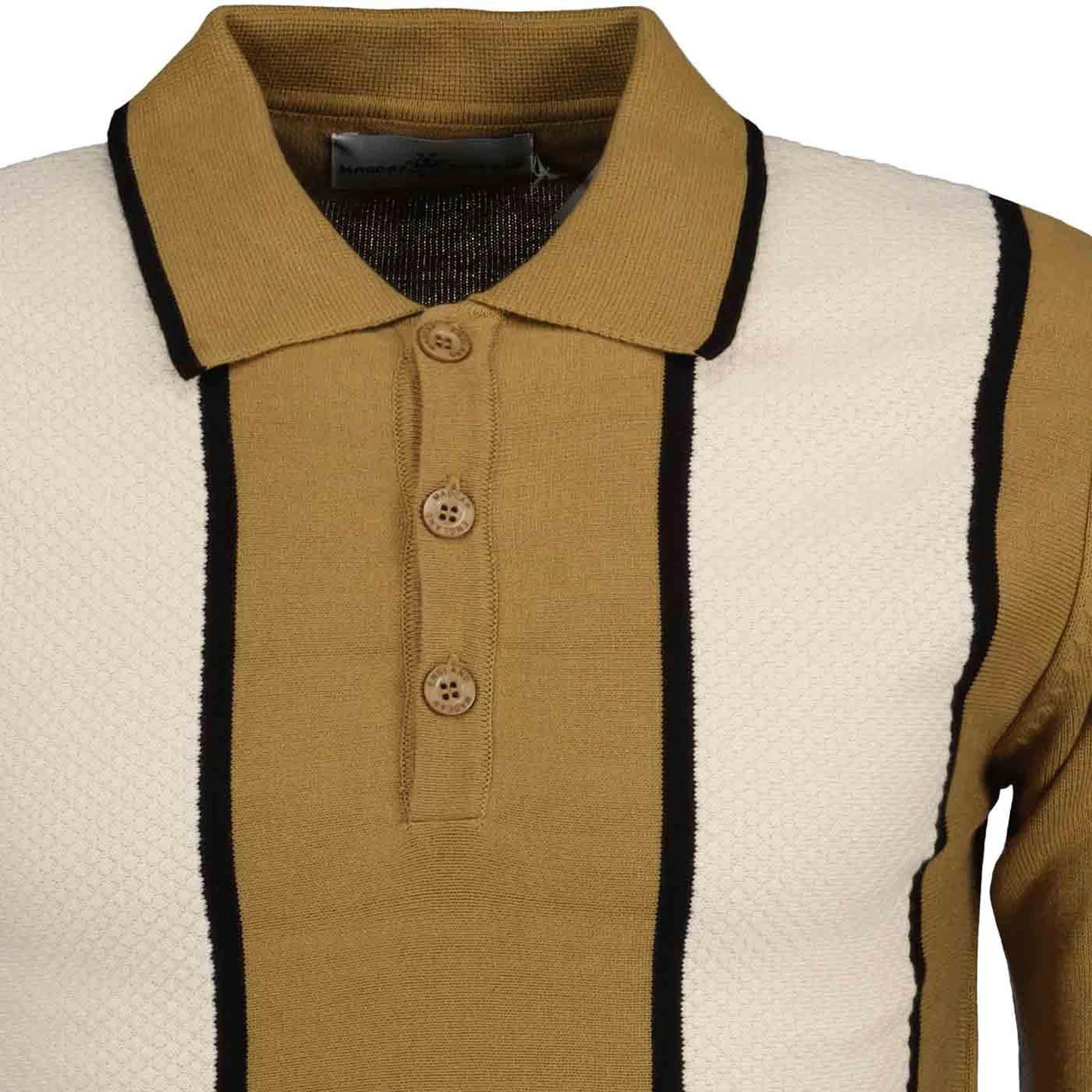 Junot Mod Waffle Stripe Knit Polo B 8 Junot Mod Waffle Stripe Knit Polo B - Image 6
