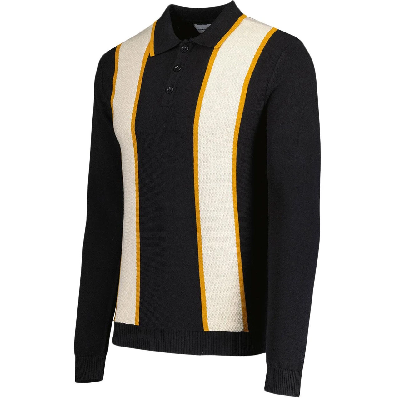 Junot Mod Waffle Stripe Knit Polo B 5 Junot Mod Waffle Stripe Knit Polo B - Image 3