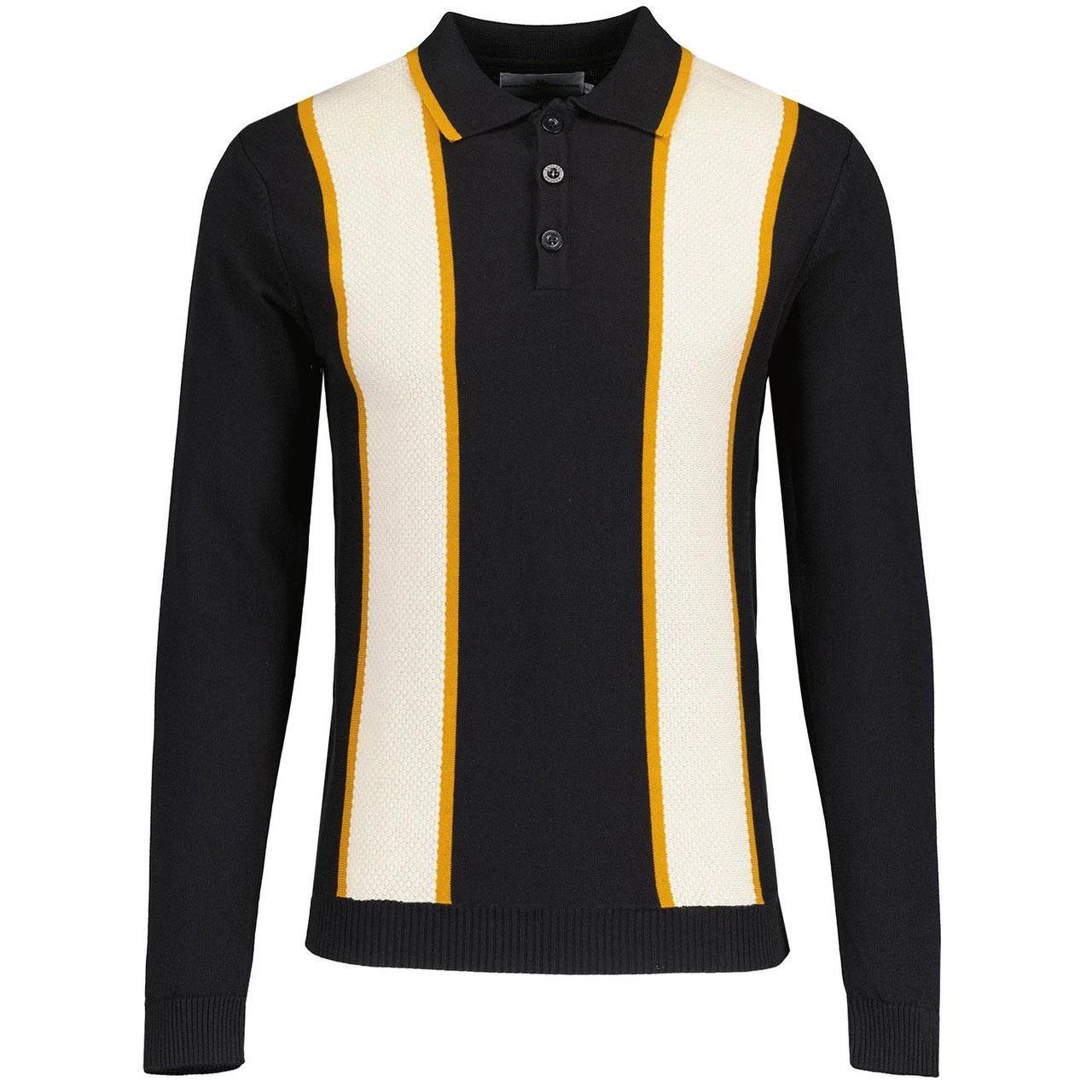 Junot Mod Waffle Stripe Knit Polo B 4 Junot Mod Waffle Stripe Knit Polo B - Image 2