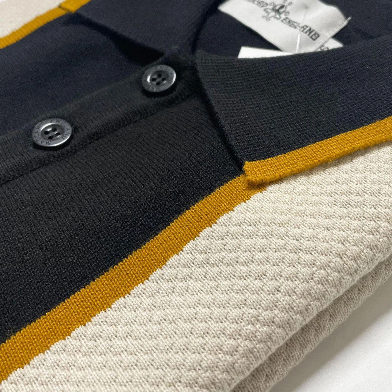 Junot Mod Waffle Stripe Knit Polo B 14 Junot Mod Waffle Stripe Knit Polo B - Image 12