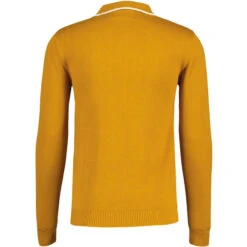 Junot Mod Waffle Stripe Panel Knit Polo Buckthorne 13 Junot Mod Waffle Stripe Panel Knit Polo Buckthorne -KDX Clothing Store madcap england junot textured stripe knitted polo top buckthorne 1 37598.1697534836