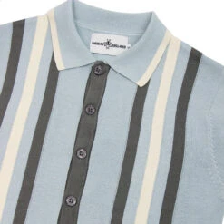 Kazimir Abstract Stripe Polo (BF) -KDX Clothing Store madcap england kazimir polo cardigan blue fog 2 57603.1661265834