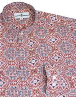 Lotus Floral Grandad Collar Shirt -KDX Clothing Store madcap england lotus floral grandad shirt 1 53504.1661268182