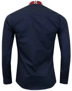 Avory 60s Mandarin Collar Shirt (N) -KDX Clothing Store madcap england mandarin shirt navy 4 17009.1661270620 2