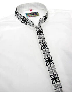 Avory 60s Mandarin Collar Shirt (B) -KDX Clothing Store madcap england mandarin shirt white 3 78740.1661270635