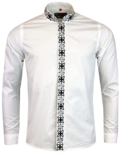 Avory 60s Mandarin Collar Shirt (W) -KDX Clothing Store madcap england mandarin shirt white 5 31424.1661270633 1