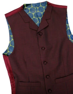 Mod Mohair Burgundy Tonic Waistcoat -KDX Clothing Store madcap england mohair waistcoat burgundy 2 63102.1661269928
