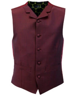Mod Mohair Burgundy Tonic Waistcoat