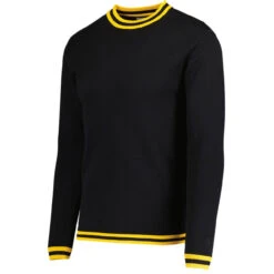 LS Moon Mod Tipped Knit Jumper B/Y -KDX Clothing Store madcap england moon long sleeve knitted tee black yellow mc587 1 44011.1690373707