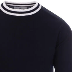 LS Moon Mod Tipped Knit Jumper (F) -KDX Clothing Store madcap england moon long sleeve top navy 3 68911.1661262088