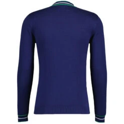 Moore Mod Pointelle Knit Tipped Mock Turtleneck Jumper In Zinfandel -KDX Clothing Store madcap england moore ls jumper navy mc1049 11 25302.1693991742