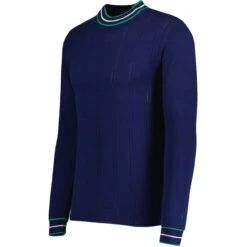 Moore Mod Pointelle Knit Tipped Mock Turtleneck Jumper In Zinfandel -KDX Clothing Store madcap england moore ls jumper navy mc1049 21 74065.1693991740