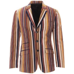 Offbeat Cord Mod Stripe Blazer (C) -KDX Clothing Store madcap england offbeat cord stripe boating blazer 5 53073.1661265554