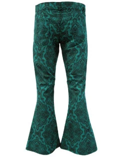 Paisley Rave 1970s Cord Bellbottoms 26 Paisley Rave 1970s Cord Bellbottoms -KDX Clothing Store madcap england paisley rave flares teal 2 30161.1661270063