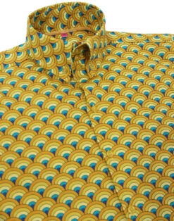 Peacock Retro 60s Mod Op Art Shirt 7 Peacock Retro 60s Mod Op Art Shirt -KDX Clothing Store madcap england peacock shirt yellow 2 36315.1661270271