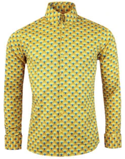 Peacock Retro 60s Mod Op Art Shirt 9 Peacock Retro 60s Mod Op Art Shirt -KDX Clothing Store madcap england peacock shirt yellow 4 82863.1661270267