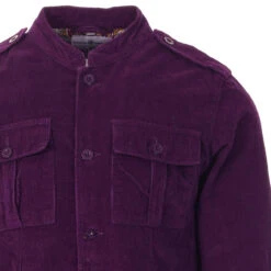 Pepper Mod Cord Tunic Jacket (TP) -KDX Clothing Store madcap england pepper cord tunic jacket purple close up 83730.1661262677 5