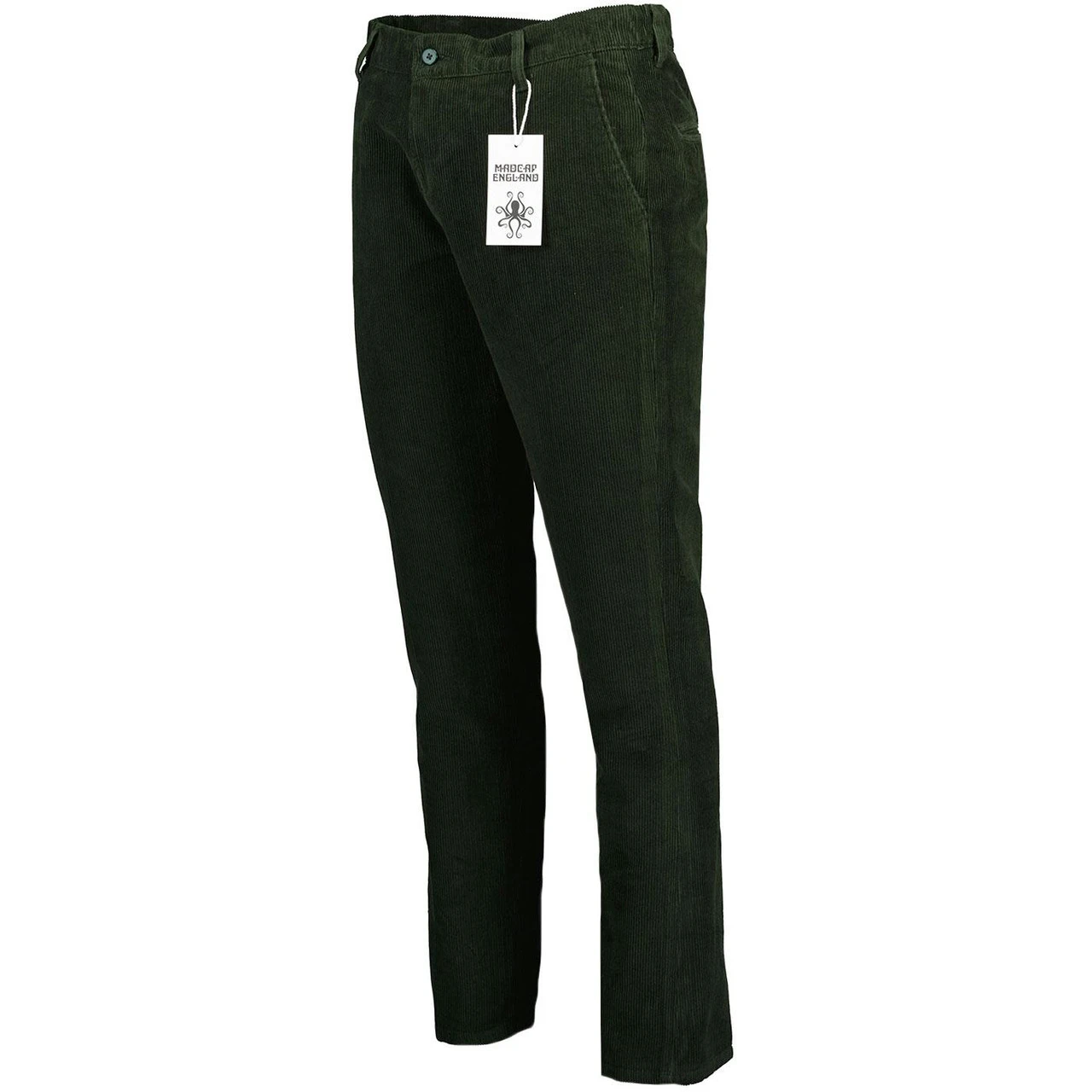Psycho Mod Slim Cord Trousers Green 6 Psycho Mod Slim Cord Trousers Green - Image 4